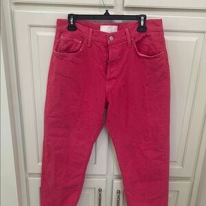 MOTHER Vibrant Pink Flare Jeans